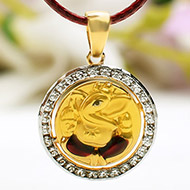Ganesh Pendant in Gold - 2.36 gms