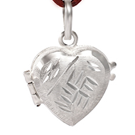 Heart Locket in pure silver - Swastik Design