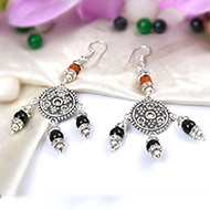 Rudraksha Black Agate Earrings - I