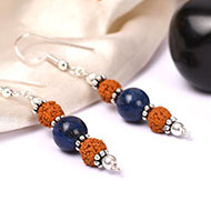 Rudraksha and Lapis Lazuli Earring - II