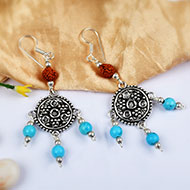 Rudraksha and Turquoise Earring - II