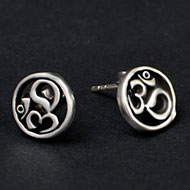 Om Earrings in pure silver - 1.77 gms