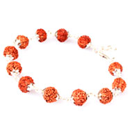 7 mukhi bracelet in silver caps