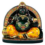 Kuber Maharaj Murti in green Jade - 1570 gms
