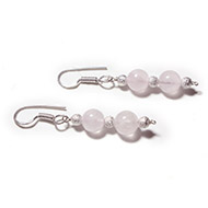 Round Rose Quartz Earrings - Design II