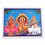 Ganesh Laxmi Saraswati Glittering Photo