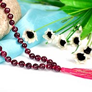 Round Ruby beads mala  with knot