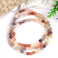 Multi coloured Moonstone round mala