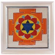 Krishna Yantra on silk with frame