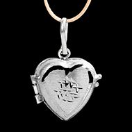 Heart Locket - in Pure Silver - Design VIII