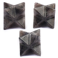 Star Pyramid in Blue Jade - Set of 3