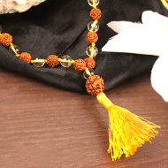 4 mukhi Java mala with Citrine beads