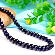 Blue Sapphire Necklace - Button Shaped - I