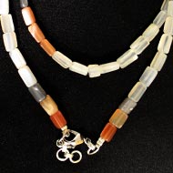 Moonstone multicolor mala - rectangle shaped