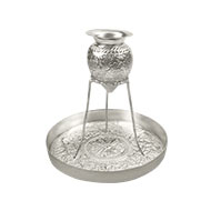 Abhishekam tray with tripod stand - German Silver