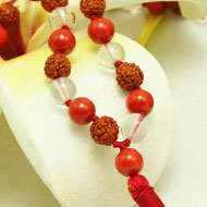 Rudraksha Sphatik & Coral mala and  thread