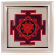 Durga Yantra on silk with frame