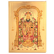 Tirupati Balaji with Laxmi Photo in Golden Sheet - Large