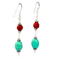 Rudraksha Turquoise Earring