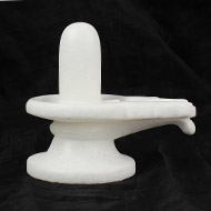 Shivling in white Marble