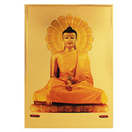 Lord Gautam Budha Photo in Golden Sheet - Large