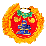 Artistic Temple Fan - Shivling and Nandi Design