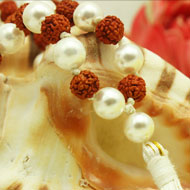 Rudraksha and  Pearl mala in thread