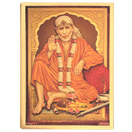 Lord Vishranti Saibaba Photo in Golden Sheet - Large