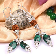 Rudraksha Malachite Earring