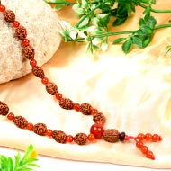 3 mukhi Mahajwala mala with Carnelian beads