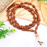 3 mukhi Mahajwala mala with White Sandalwood beads