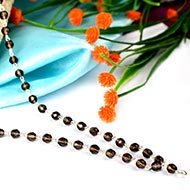 Smoky Quartz Round Faceted Mala in Silver Wire - 4mm