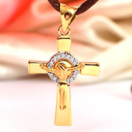 Cross locket in Pure Gold - 2.36 gms
