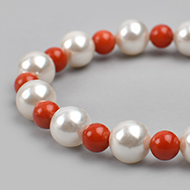 Pearl and Coral bead Bracelet