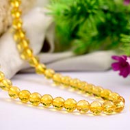 Citrine Mala - Round Faceted Beads