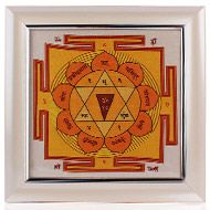 Gayatri Yantra on silk with frame