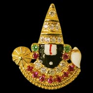 Tirupati Balaji Locket in Gold - Design II