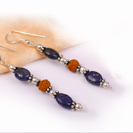 Rudraksha Lapis Lazuli Earring - I