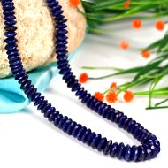 Blue Sapphire Necklace - Button Shaped