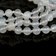 White Agate Round mala - 6mm