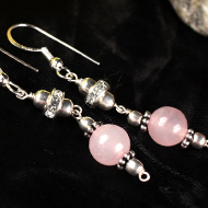 Rose Quartz Earrings set