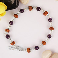 7 mukhi with Amethyst bracelet in Silver