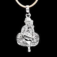 Saibaba Locket - in Pure Silver - Design VIII