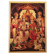 Ram Parivar Photo in Golden Sheet - Large