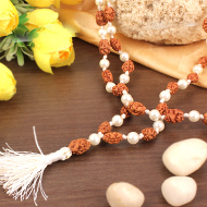 2 mukhi with Pearl mala