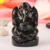 Snowflakes Obsidian Ganesha - 115 gm