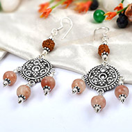 Rudraksha Sunstone Earrings - II