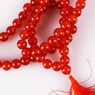 Red Carnelian round mala - 8 mm