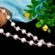 Pearl Mala in Silver Capping