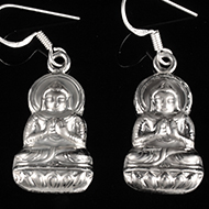 Buddha Earrings in Silver